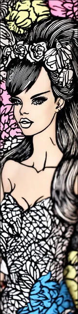 Free colorable bookmarks of a woman with big hair